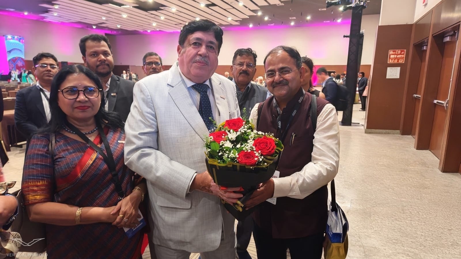 The Chief Executive NCUI Shri Pankaj Shrivastava, IRS greets Shri Dileep Sanghani, Chairman IFFCO and former President NCUI on being elected At-Large Director of the ICA Global Board in the elections held during ICA General Assembly in Panama.